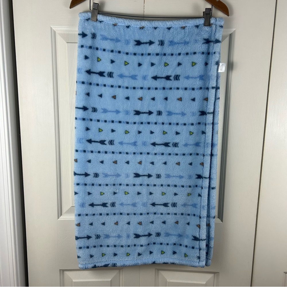 Chick Pea Blue Arrows Baby Blanket Orange Yellow Triangle Stripes Security Lovey - Picture 4 of 8